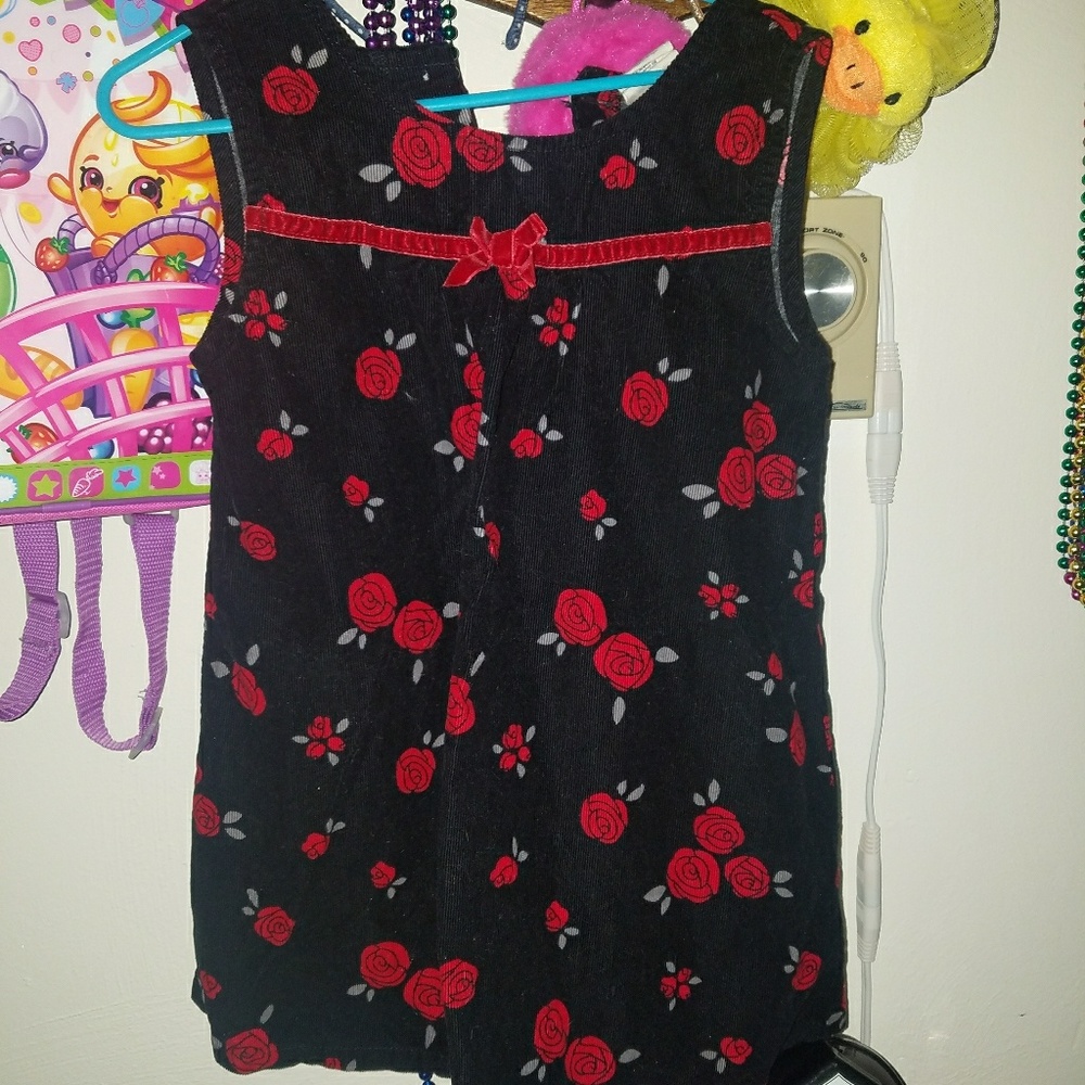 Black and red flower dress